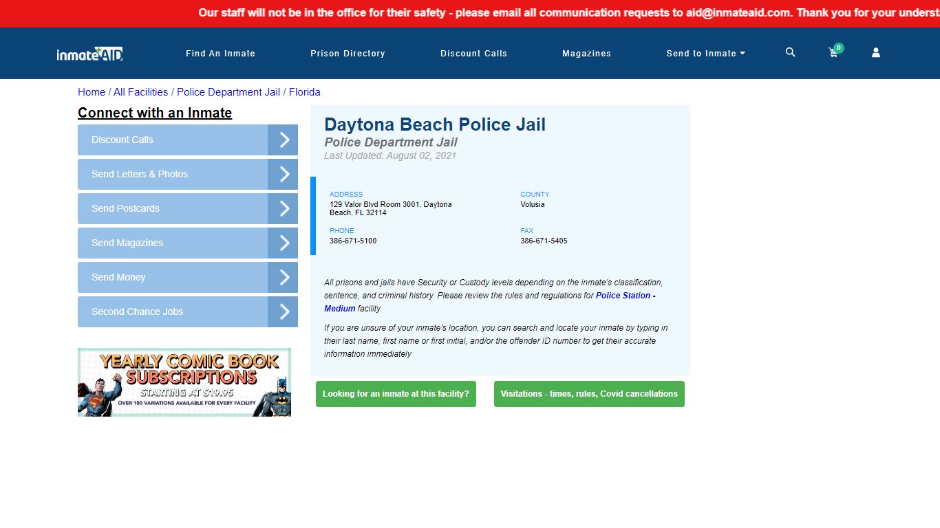 Daytona Beach Police Jail & Inmate Search - Daytona Beach, FL