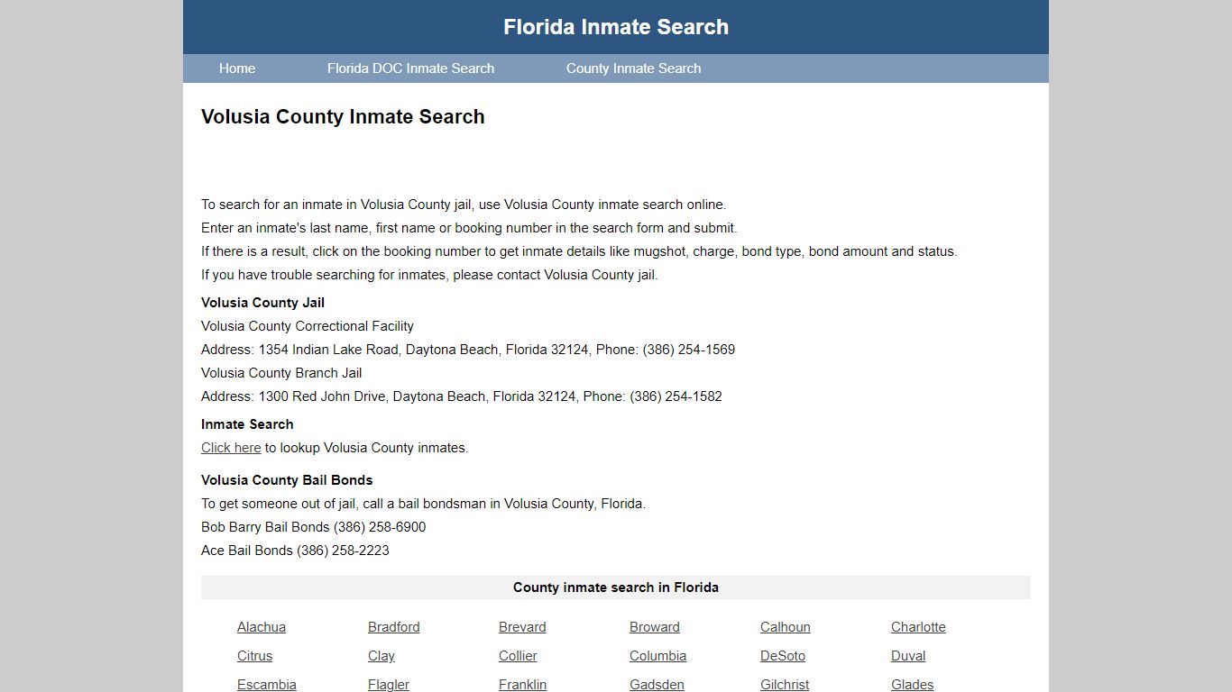 Volusia County Inmate Search